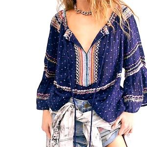 NEW Free People Embroidered Top XS
